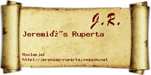 Jeremiás Ruperta névjegykártya